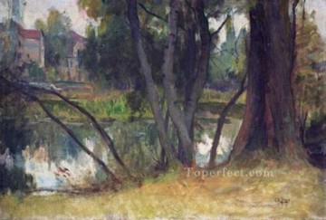  landscape Canvas - Paysage pres de sa maison de Fouras landscape Charles Amable Lenoir